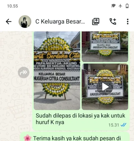 Pengiriman Papan Bunga Duka Modernland